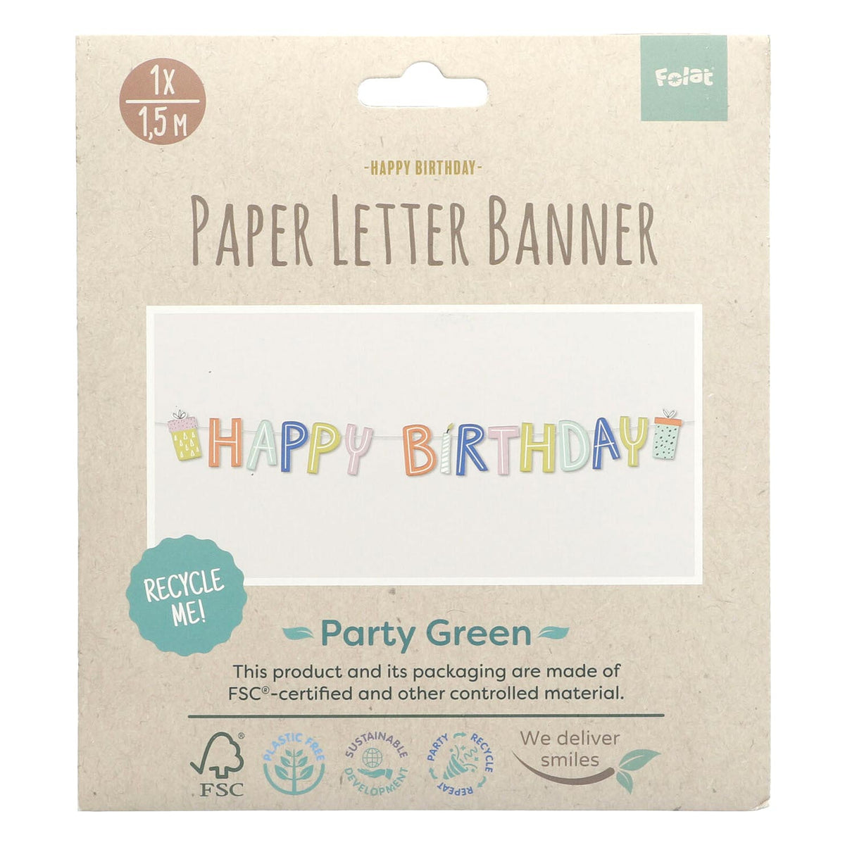 Folat bv lettera ghirlanda eco party 1,5 metri