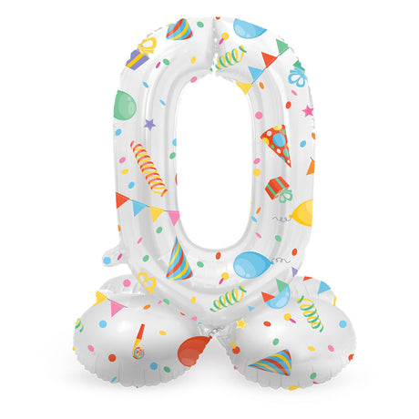 Folat bv palloncino foil in piedi gioioso numero festa 0 -72 cm