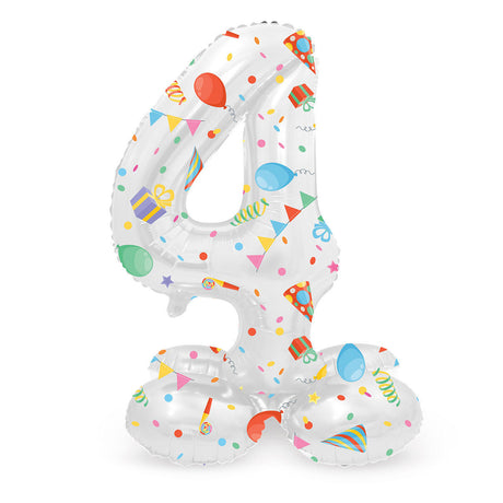 Folat bv palloncino foil in piedi festa gioiosa numero 4 -72 cm