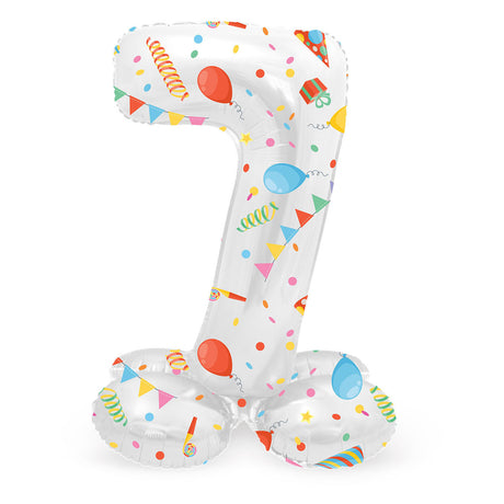 Folat bv palloncino foil in piedi gioioso numero festa 7 -72 cm