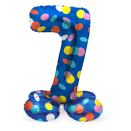 Folat bv palloncino foil in piedi pois colorati numero 7 - 72 cm
