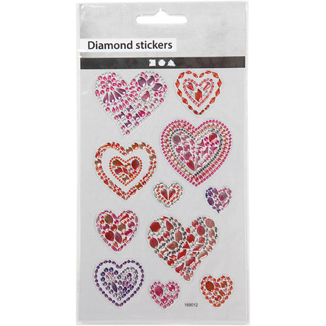 Azienda creativa https: www.cchobby.nl Diamond-stickers-harten-vel-10x16-cm-1-vel