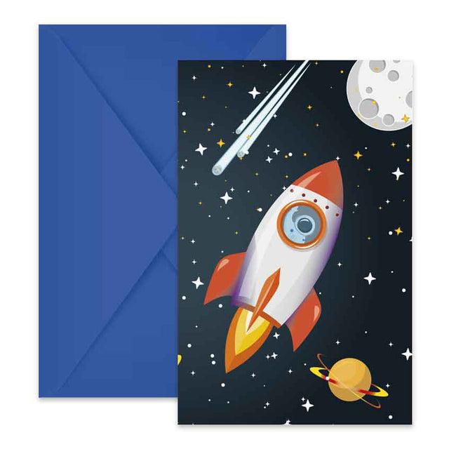 Globos inviti e buste fsc rocket space, 6 pz.