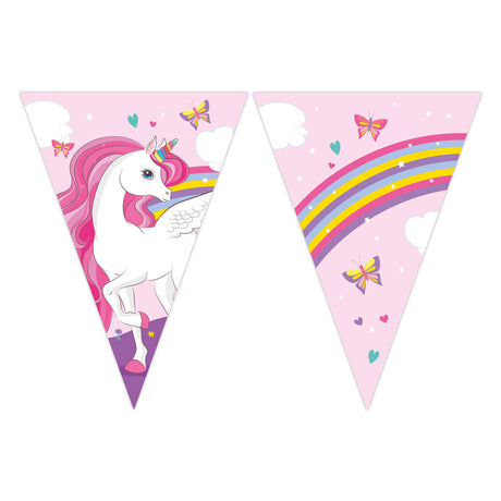 Globos bandiera in carta linea fsc unicorno colori arcobaleno, 3mt.