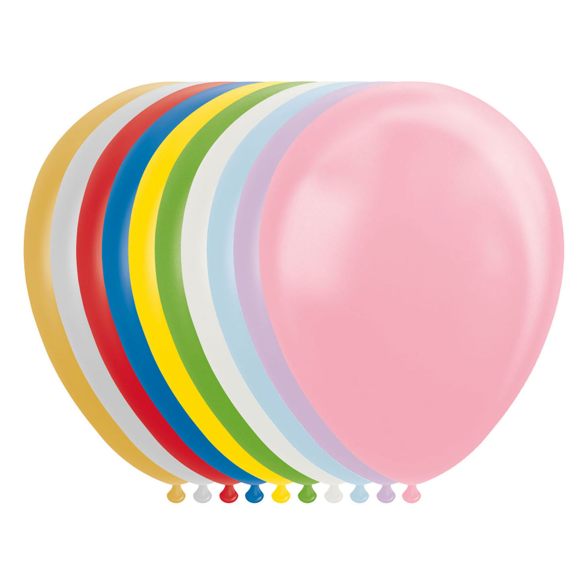 Palloncini Globos metallizzati perlati mix colori 30cm, 100pz.