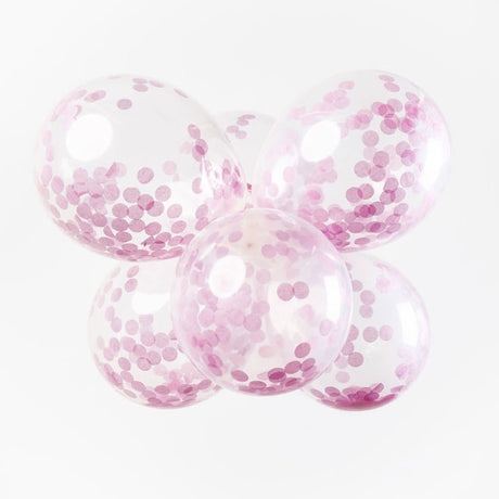 Globos coriandoli palloncini coriandoli di carta baby rosa 30cm, 6 pz.