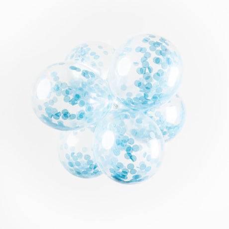 Globos coriandoli palloncini coriandoli di carta baby blue 30cm, 6 pz.