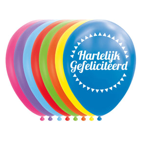 Palloncini Globos congratulazioni mescolano colori 30 cm, 8 pz.