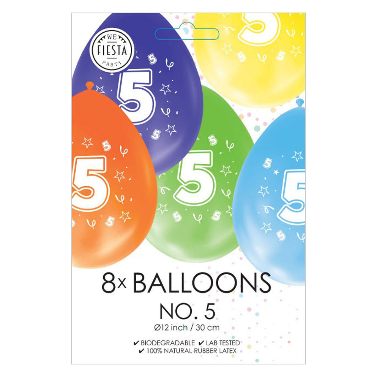 Palloncini Globos stampati fronte/retro numero 5, 8 pz.