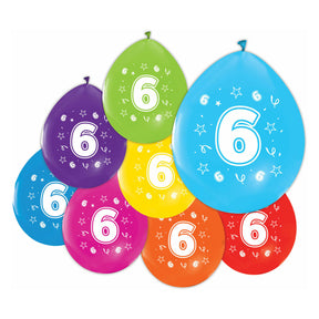 Palloncini Globos stampati fronte/retro numero 6, 8 pz.
