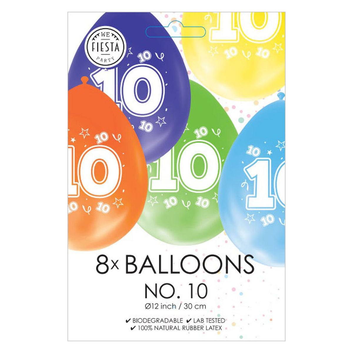 Palloncini Globos stampati fronte/retro numero 10, 8 pz.