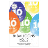 Palloncini Globos stampati fronte/retro numero 10, 8 pz.