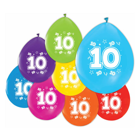 Palloncini Globos stampati fronte/retro numero 10, 8 pz.