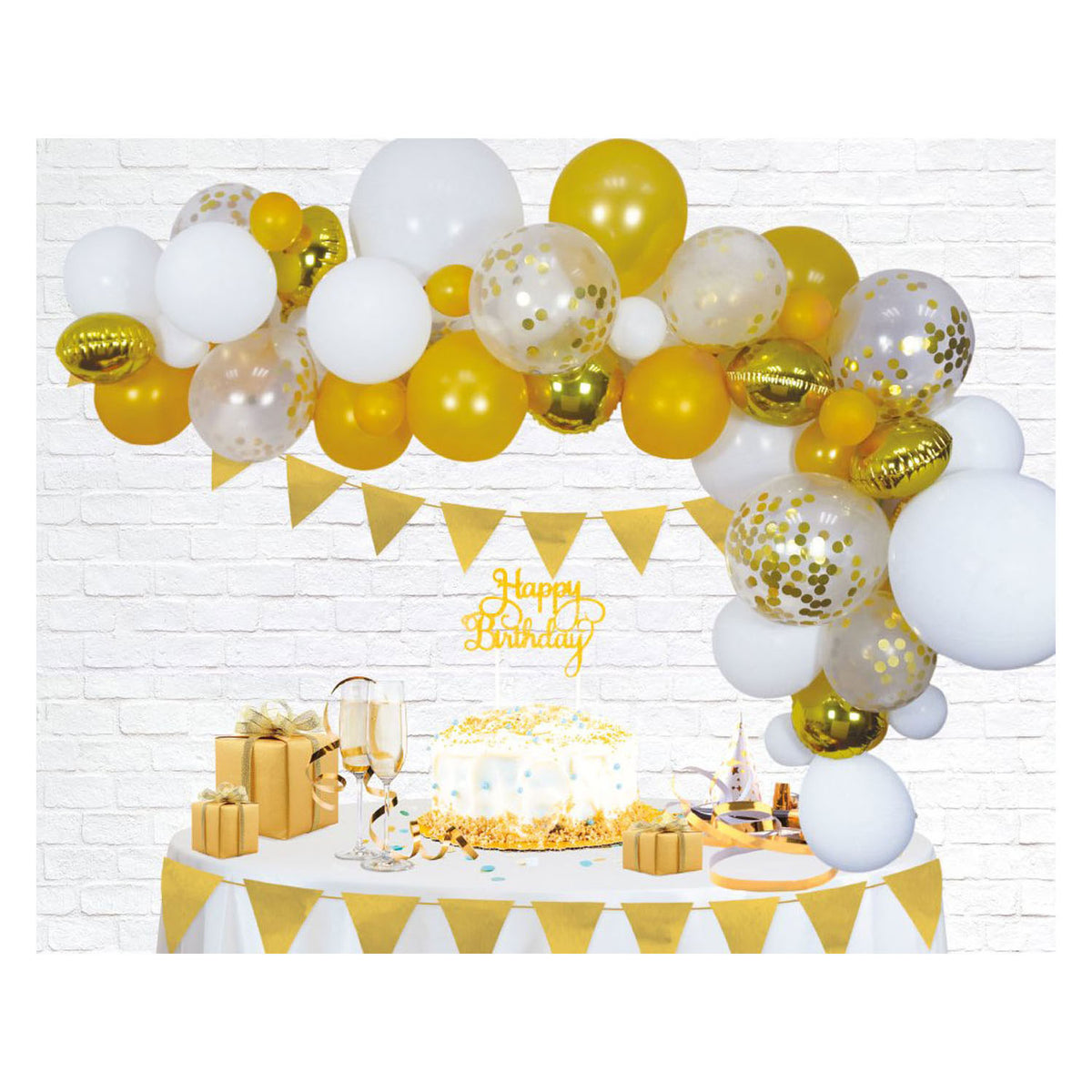 Set arco per palloncini Globos color oro