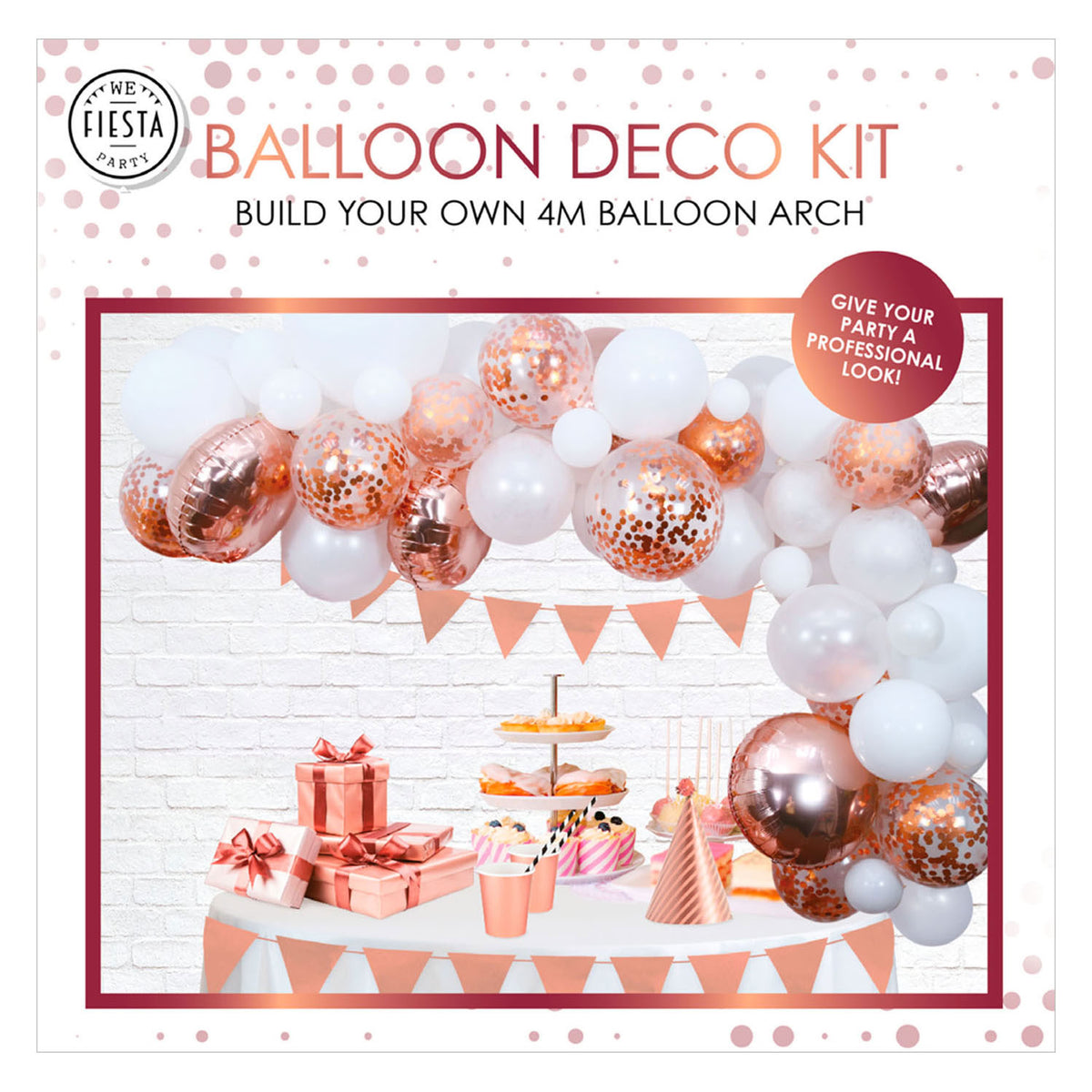 Set arco per palloncini Globos oro rosa
