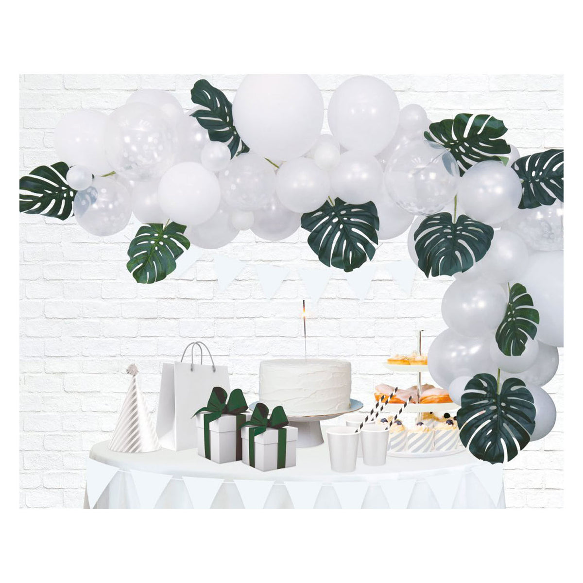 Set arco per palloncini Globos bianco