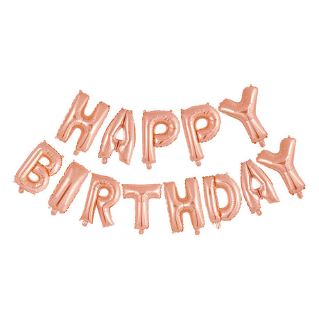 Globos palloncino foil testo buon compleanno oro rosa