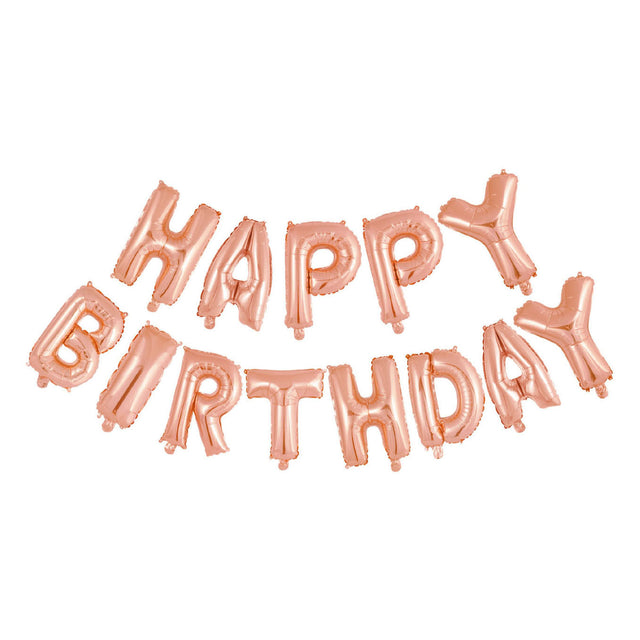 Globos palloncino foil testo buon compleanno oro rosa