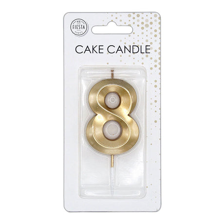 Candelina per torta Globos 6 cm oro metallizzato n. 8