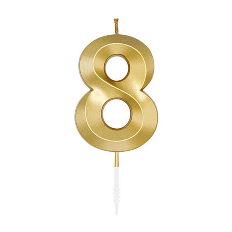 Candelina per torta Globos 6 cm oro metallizzato n. 8