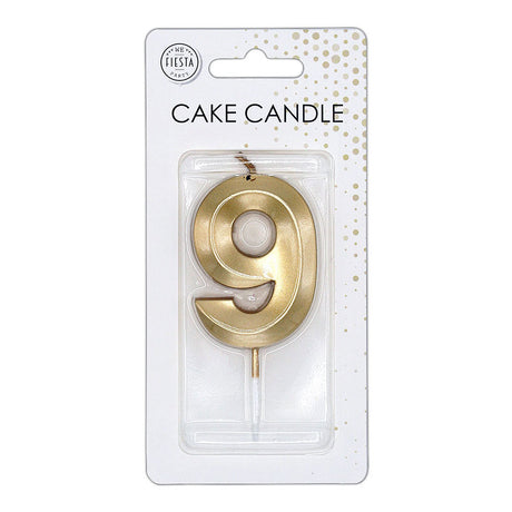 Candelina per torta Globos 6 cm oro metallizzato n. 9