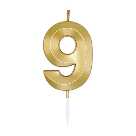 Candelina per torta Globos 6 cm oro metallizzato n. 9