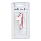 Candelina per torta Globos 6 cm oro rosa metallizzato n. 1