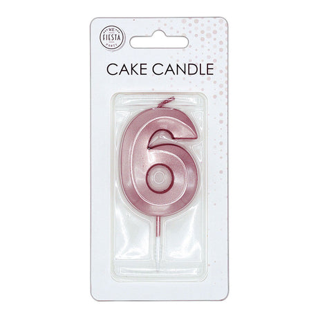 Candelina per torta Globos 6 cm oro rosa metallizzato n. 6