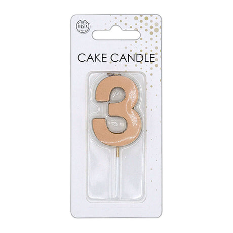 Candelina per torta Globos 4,5 cm oro rosa metallizzato n. 3