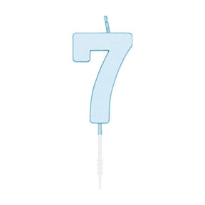 Candelina per torta Globos 4,5 cm blu pastello n. 7