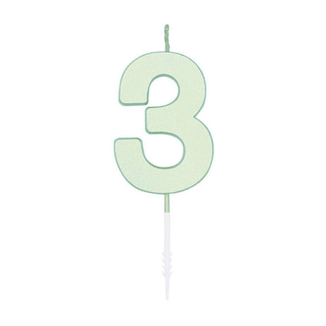 Candelina per torta Globos 4,5 cm menta pastello n. 3