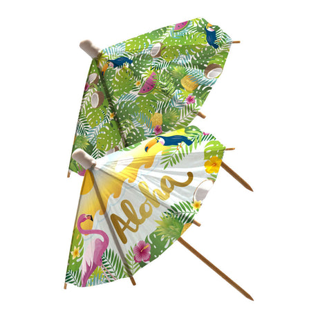 Bastoncini da cocktail parasole Globos di carta xl aloha - 18 cm