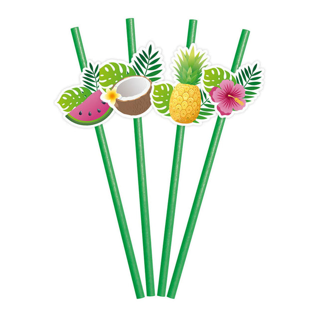 Cannucce di carta Globos frutta aloha - 6 pz.