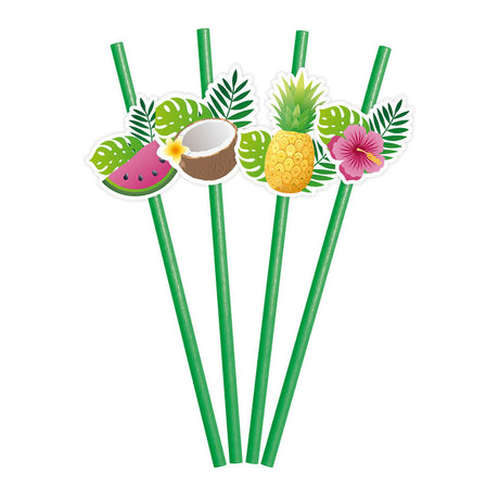Cannucce di carta Globos frutta aloha - 6 pz.