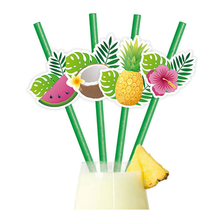 Cannucce di carta Globos frutta aloha - 6 pz.