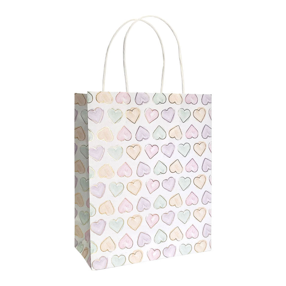 Borsa regalo Globos 17x8x21cm cuori acquerelli