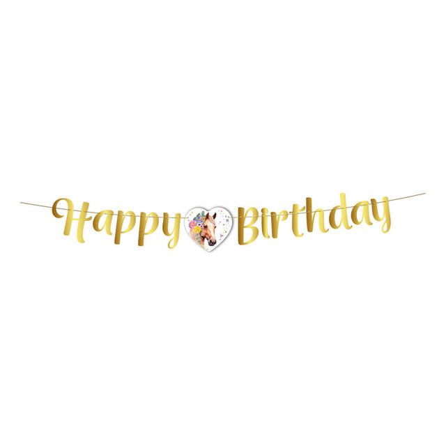 Globos linea bandiera cavalli buon compleanno - 2m
