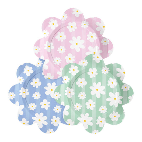 Piatti carta Globos 23cm margherite - 8 pz.
