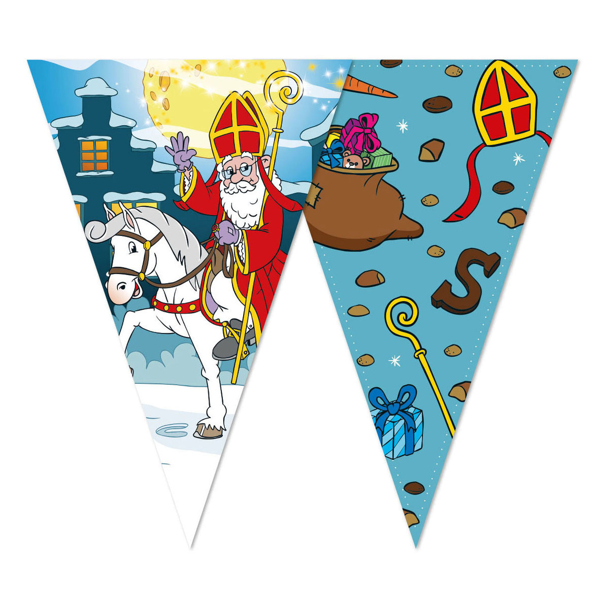 Linea bandiera Globos bifacciale Sinterklaas - 10m