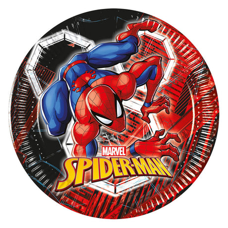 Piatti di carta Globos 20cm spiderman world of web - 8 pz.