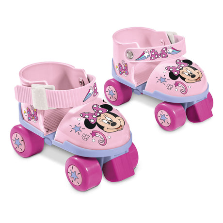 Pattini a rotelle Mondo Disney Minnie con set di protezione per bambini - regolabili e rosa.
