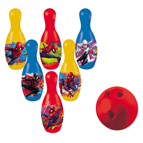 Set da bowling Mondo Spiderman giocattolo - 7 pezzi - plastica - bambino.