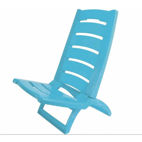 Sedia da spiaggia adriatica pieghevole in plastica 80x38 cm blu