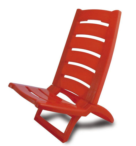 Sedia da spiaggia adriatica pieghevole in plastica 80x38 cm rossa
