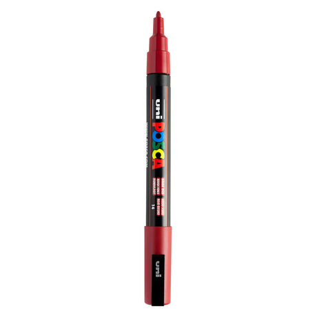 Pennarello a vernice Uni posca pc3m rosso scuro - punta tonda fino a 1,3 mm