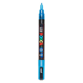 Pennarello Uni posca pc3m glitter blu scuro - punta tonda fino a 1,3 mm
