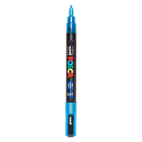 Pennarello Uni posca pc3m glitter blu scuro - punta tonda fino a 1,3 mm