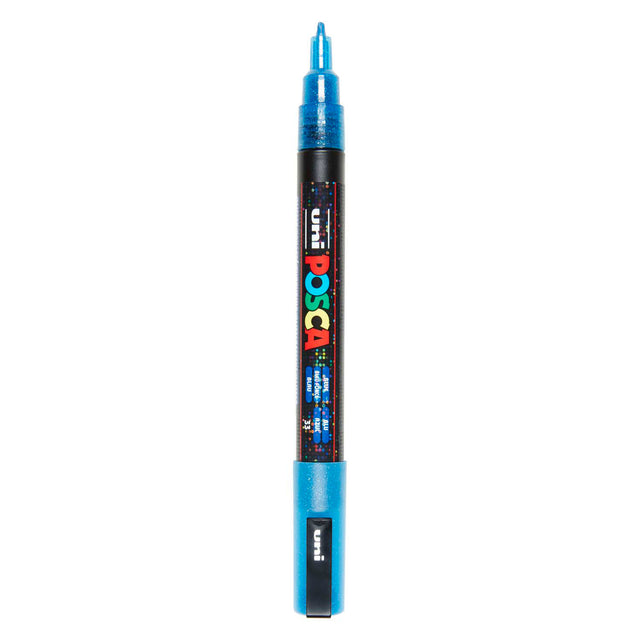 Pennarello Uni posca pc3m glitter blu scuro - punta tonda fino a 1,3 mm