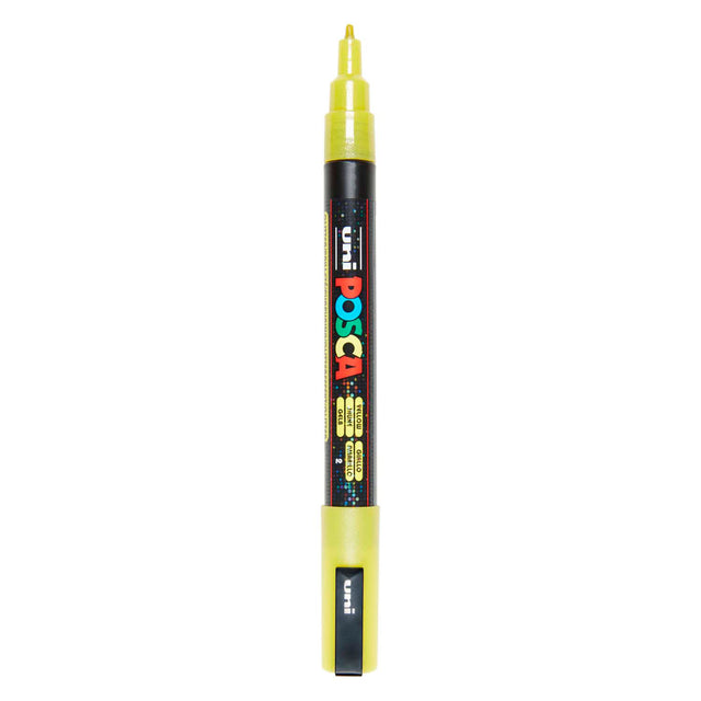 Pennarello a vernice Uni posca pc3m glitter giallo - punta tonda fino a 1,3 mm