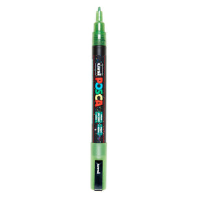 Pennarello Uni posca pc3m glitter verde chiaro - punta tonda fino a 1,3 mm
